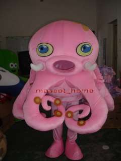 Professional Pink Octopus Mascot Costume Cartoon Suit  