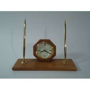  Howard Miller Clock/Pen Set on Solid Wood Base