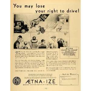  1931 Ad Aetna Automobile Financial Responsibility Law 