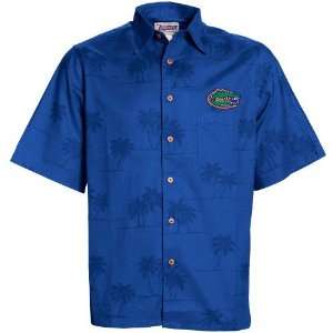 Reyn Spooner Florida Gators Royal Blue Spooner Palms Button Up Shirt 