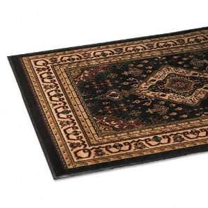    Crown   Woven Oriental Rug Look Floor Mat, 65.5 x 92.5, Black 