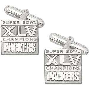   Green Bay Packers Super Bowl XLV Champions Sterling Silver Cufflinks