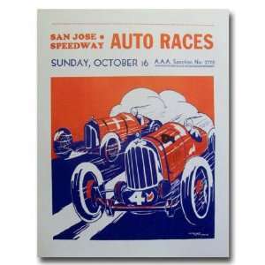  1932 San Jose Speedway Poster Print