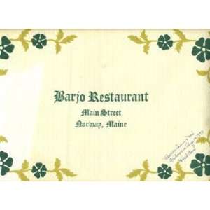    Barjo Restaurant Placemat Norway Maine 1970 