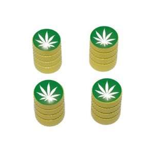  Marijuana Leaf   Weed Pot Tire Valve Stem Caps   Yellow 