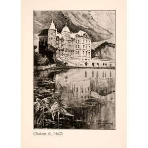  1929 Print Blanche McManus Chateau de Vizille France 