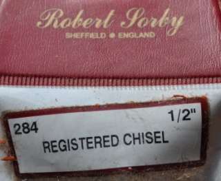 ROBERT SORBY 1/2 REGISTERED CHISEL New & Sharpened 284 Ash Handle 