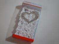 3D Cute Cake Pearl Bling Heart Crystal Case Cover for iPhone 4 4S 