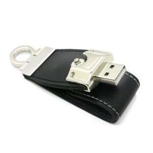  2G Leather Keaychain Flash Drive (Black) Electronics