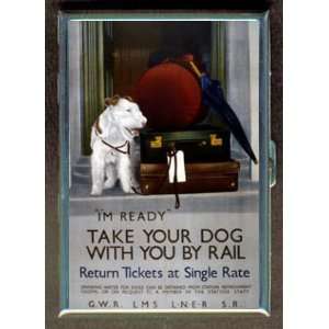 KL TRAIN DOG 1947 VINTAGE POSTER ID CREDIT CARD WALLET CIGARETTE CASE 
