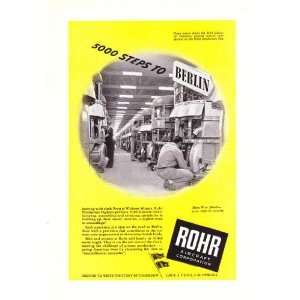  1944 WWII Ad Rohr 5,000 Steps to Berlin Original Vintage 