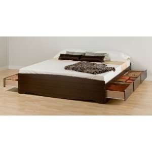  Prepac King Size Platform Storage Bed (Espresso) EBK 8400 
