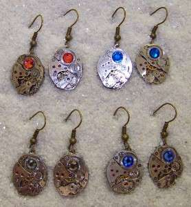 Pick Color STEAMPUNK Vintage Watch Industrial Earring Published 