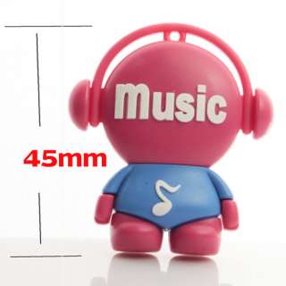 Cartoon Music Boy Rubber 4GB/8GB/16GB USB Flash Pen Drive Memory Stick 