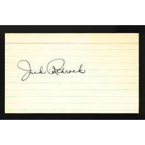 Jack Rothrock Signed 3x5 Index Card Gas House JSA COA 