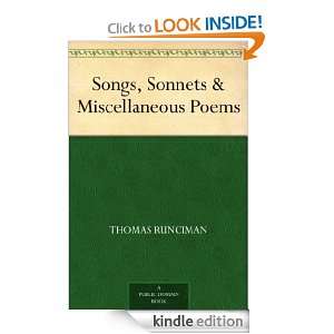   & Miscellaneous Poems Thomas Runciman  Kindle Store