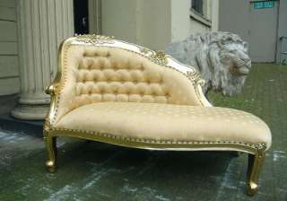   French Period Rococo Gilt GOLD Leaf Chaise Longue Lounge Sofa  