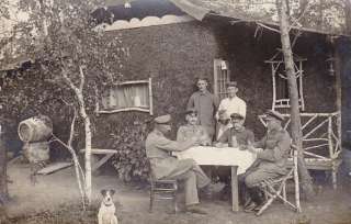PHOTO of WW1 GERMAN SOLDIERS PLAYING CARDS in the FIELD  