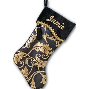   Pale Gold Black Boutique Christmas Stockings 
