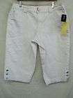 New Womens STYLE & CO White Capri Jeans 16P SOILED