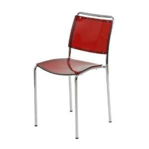  Safina Transparent Stacking Chair (Red)