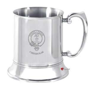  Chisolm Clan Crest 16oz Stainless Steel Tankard Patio 