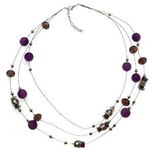  Flossie Silver Purple Choker Necklace Jewelry