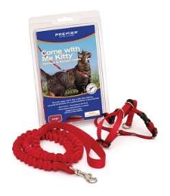  Come With Me Kitty Harness and Bungee Leash, Large, Black 