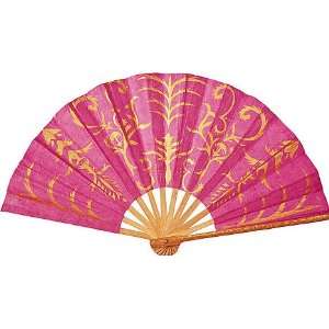   Fuchsia Pink Gilded SAA Paper Hand Fan (henna motif)