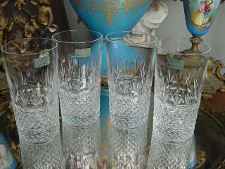 SET 4 MIKASA HOYA CRYSTAL GLASS CHATSWORTH TALL HIGHBALL GLASSES NR 