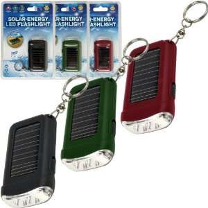  Set of 3   Solar Energy LED Flashlight w/ Keychain Sports 