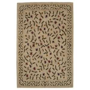  Direct Home Textiles Midnight Garden 5 x 8 ivory Area 