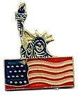 Wholesale Lot of 12 Statue Of Liberty USA American Flag Hat Lapel Pins 