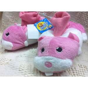 Zhuzhu Pets Pink Plush Soft Comfy Kids Size Large 9 10 Slippers Shoes 