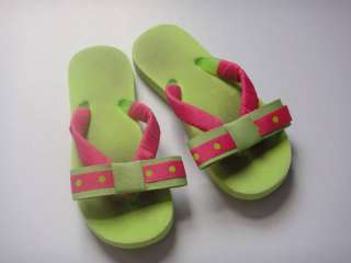 CHEZ AMI Ladybug Pink Green Flip Flops Sandals 10 11  