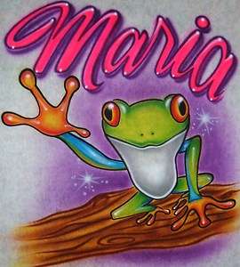 Airbrush Tree Frog With Personalized Name T shirt  