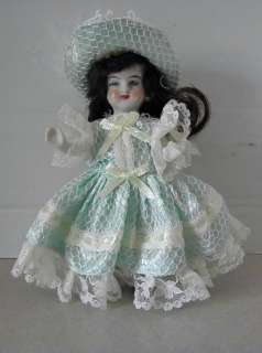 Beautiful Antique Small 5 Jointed Bisque German Doll  