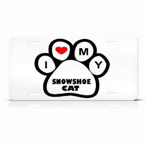 Snowshoe Cats White Novelty Animal Metal License Plate Wall Sign Tag