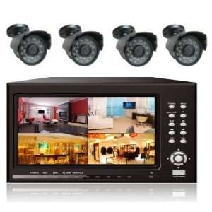 Ace 4 Channel H.264/D1/CIF DVR w/ Built in 7 LCD 4 Bullet CCD Cameras 