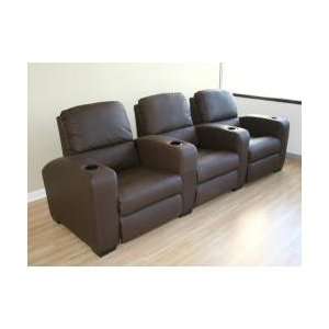   Home Theater Seating   3 Piece Set in Brown   HT638 3SEAT BRN Home