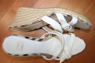   Wedge Nova Check Trim Slides Slip Ons Sandals Shoes 41 10 9.5  