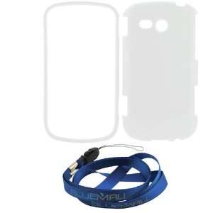 GTMax White Rubberized Snap On Hard Case + Neck Strap Lanyard for 