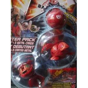   Bakugan RED Pyrus Stinglash Skyress Mystery Starter Pack Toys & Games