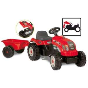 Smoby Red GM Tractor with Trailer Toys & Games