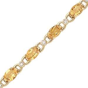   Gold 0.06 ct. Diamond and 10 ct. Citrine Bracelet Katarina Jewelry