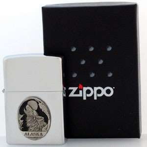    ZS37   Zippo Lighter   Alaska Howling Wolf