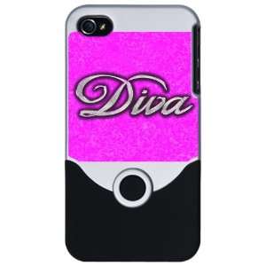  iPhone 4 or 4S Slider Case Silver Diva Princess 