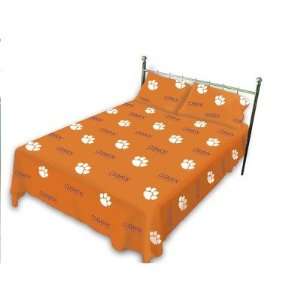  College Covers CLESS Clemson Printed Sheet Set in Solid 