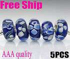 Whole 5 PCS Single Core Murano European Glass Bead Fit Charm Bracelet 