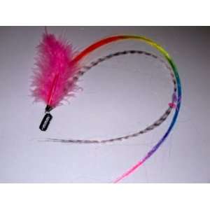 Pink Clip in Synthetic Hair Extension with Feather 15 with Bonus Hair 